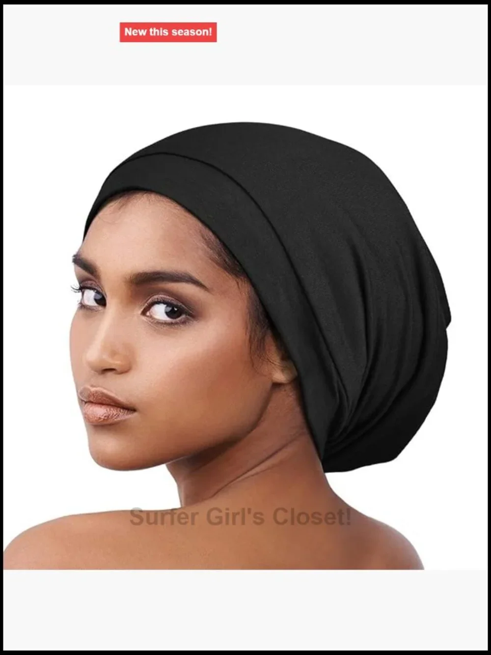 Satin Lined Slouchy Beanie Cap with Elastic Band for Women